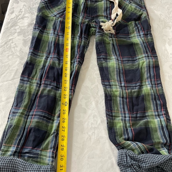 Gilly Hicks Sleep Pants Role Cuff Women Size Medium Green Plaid New With Tags - Picture 9 of 9